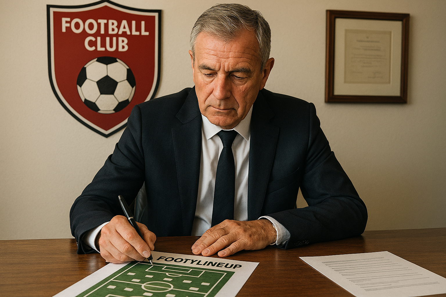 Club committee member reviewing grassroots football club operations